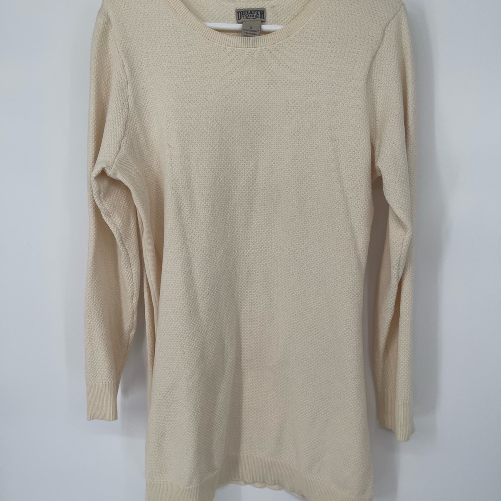 Duluth Trading Co‎ Cream Textured Pullover